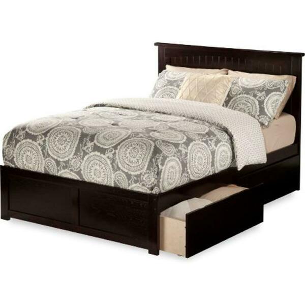 Atlantic Furniture Nantucket King Size Flat Panel Footboard with 2 Urban Bed Drawers, Espresso AR8252111